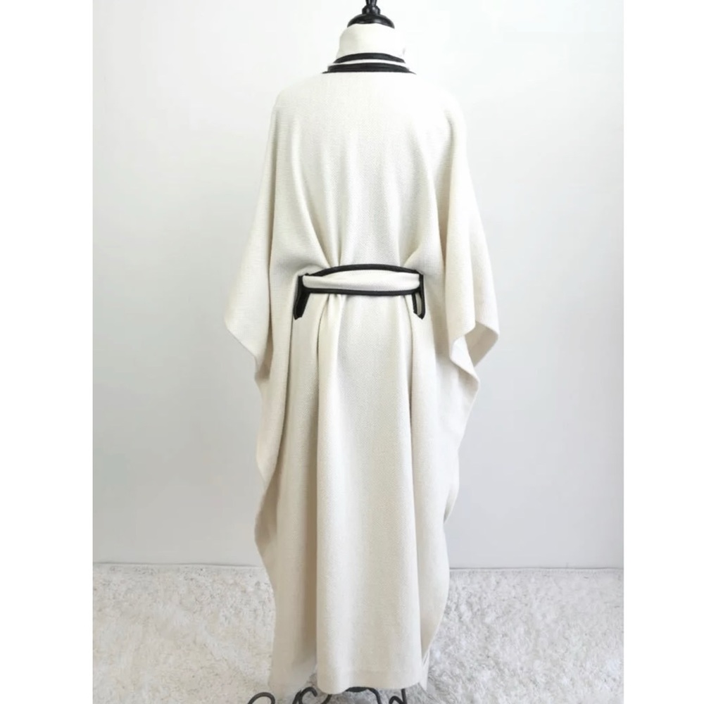 ROSETTA GETTY Cotton Wool Leather Scarf Cape Topper Coat Jacket S,M,L - Picture 10 of 13